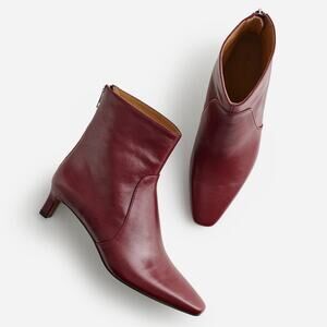 Madewell The Dimes Kitten Heel Boot Deep Merlot Size 7.5 NWOB